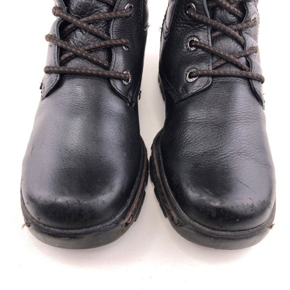 Blondo Black Leather Lace up Winter Ankle Boots 8M - Picture 12 of 14